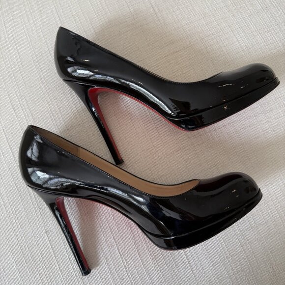 Christian Louboutin New Simple 120 Black Patent Leather Heels - Picture 11 of 15